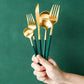 Dinnerware Set 304 Stainless Steel Cutlery Set - Fork Steak Knife Set Coffee Spoon Teaspoon Silverware (AK6)