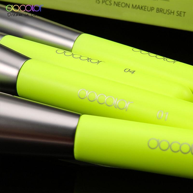 10/15pc Neon Makeup Brushes Professional Powder Foundation eye Blending Contour Makeup Brushes Set (M5)(M4)(1U86)
