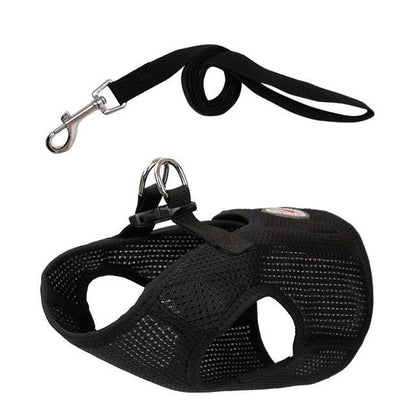 Dog Breathable Mesh Harness And Leash Set - Light Weight Adjustable Pet Dog Harness Vest (2U70)