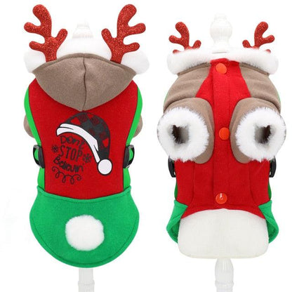 Dog Christmas Clothes - Costume Pet Coat For Small Dogs Cats Cute Winter Puppy Kitten Hoodie (D69)(W2)(W4)