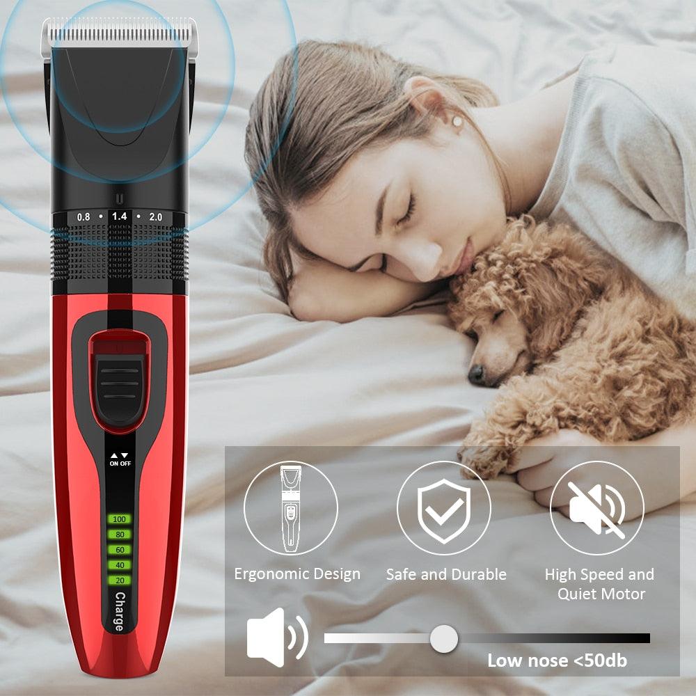 Dog Grooming Clippers Kit - Rechargeable Low Noise Dog Cat Clipper Professional Cordless Pet Hair Trimmer (D72)(1U72)(1W2)