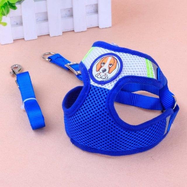 Dog Harness Vest For Small Dogs - Breathable Mesh Cloth With Retractable Dog Leash For Medium Dogs (3W1)