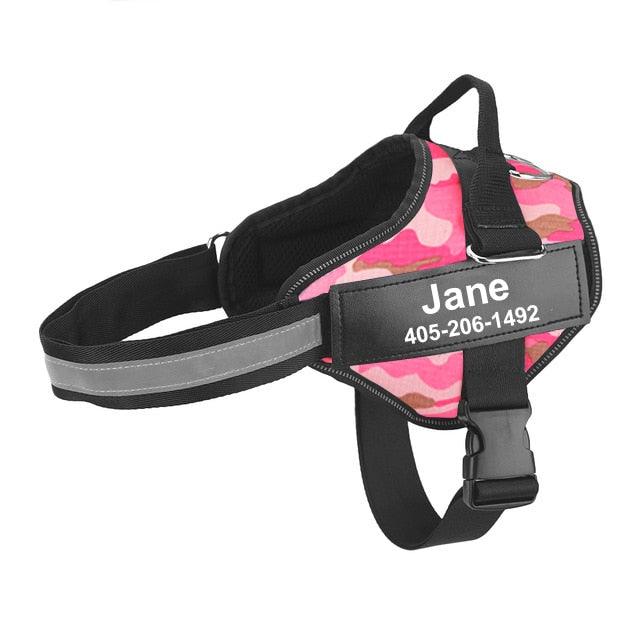 Dog Cat Harness Vest ID Patch Customized Reflective Breathable Adjustable Pet Harness (1U70)(1U75)