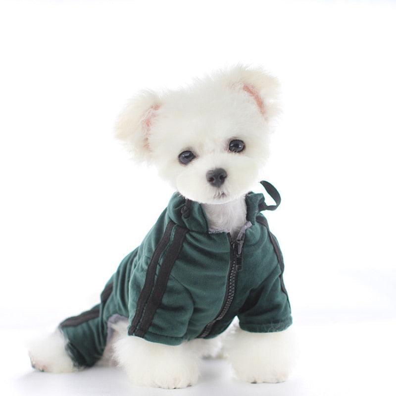 Dog Jumpsuit - Warm Coat Jacket Winter Dog Clothes Hooded Outfit (W5)