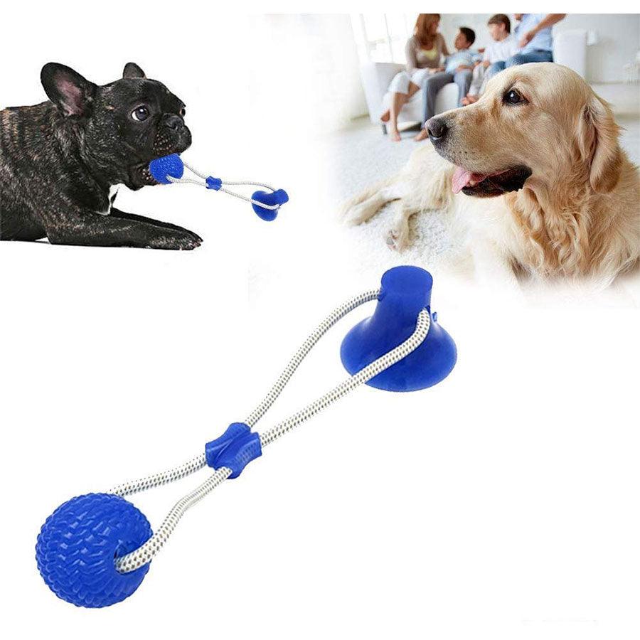 Dog Toys With Suction Cup - Dog Push Toy With Ball - Pet Tooth Cleaning Chewing Rubber Dog Toys (1U73)