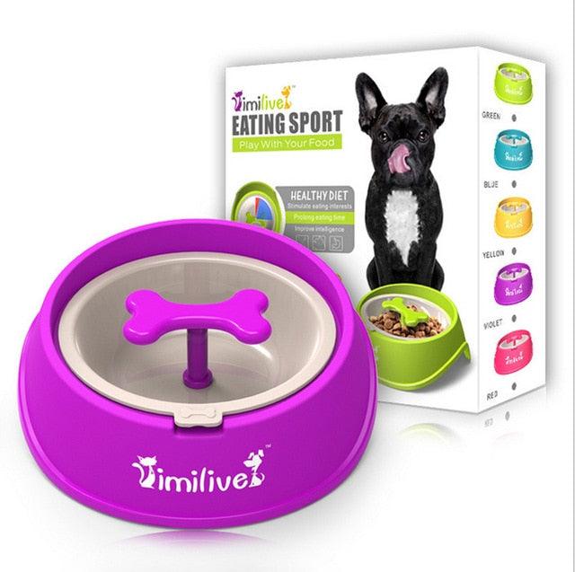 Dog Treats Snacks Anti Choke Bowl Thickening Plastic Bone Pet Dog Bowl - Dog Slow Feeder (6W1)(F71)