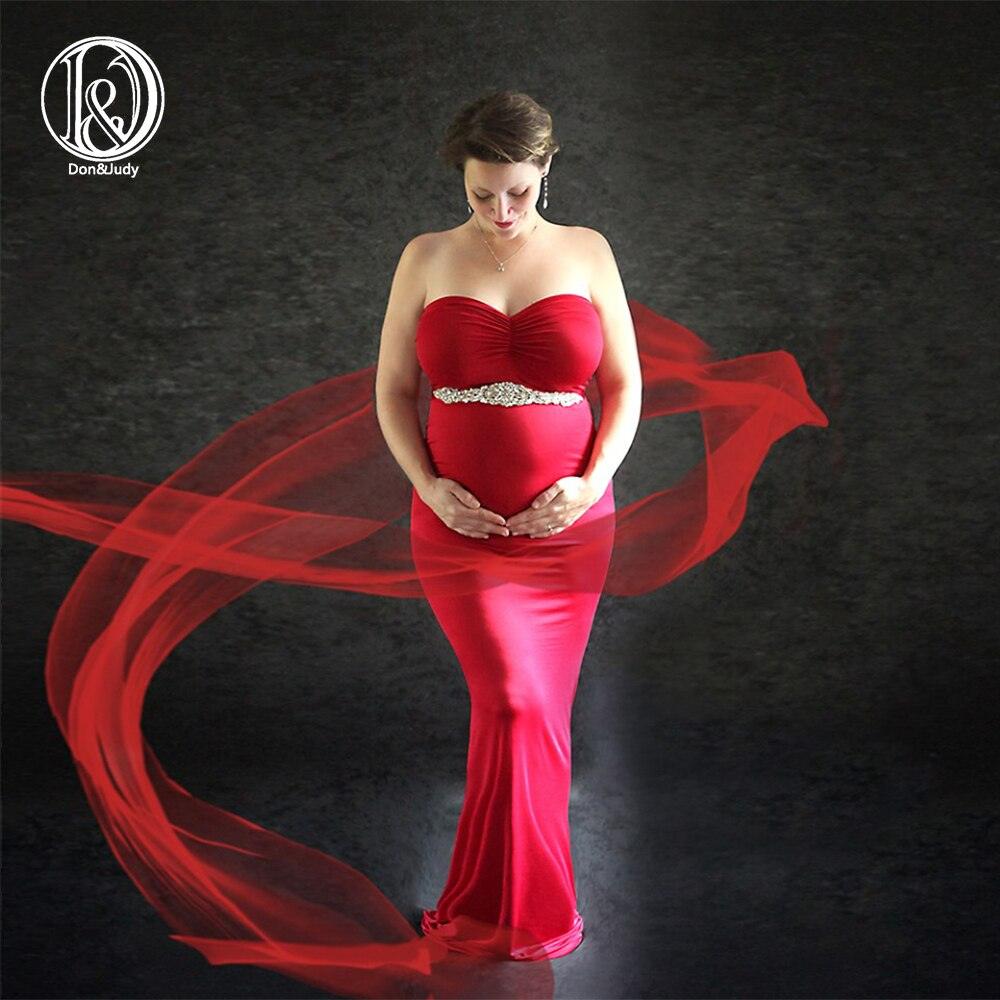 Maternity Photo Red Dresses - With Belt Maxi - Sexy Maternity Photography Props (D5)(1Z1)(7Z1)(2Z1)(Z6)