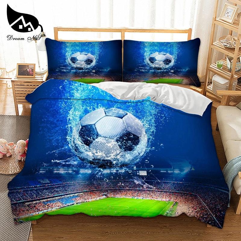 2/3PCS Polyester Fiber Cotton 3D Printing World Football Home Spinning Finished Product Bedding Set (D63)(7BM)(8BM)(9BM)