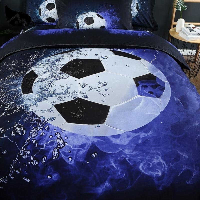 3D-effect Bed Set football and Flame + Water Duvet Cover Sets Bed Cover Bed Linen (8BM)(5BM)