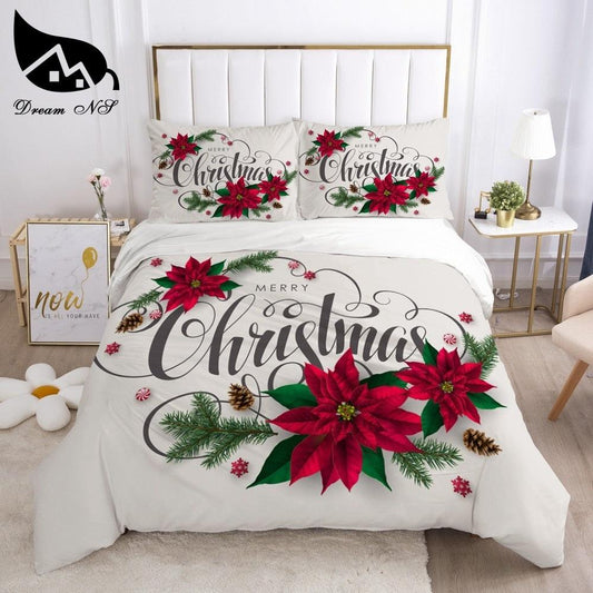 Red Christmas Bedding set Queen Bedding Home Textiles Set (8BM)(9BM)(B&6)(F63)