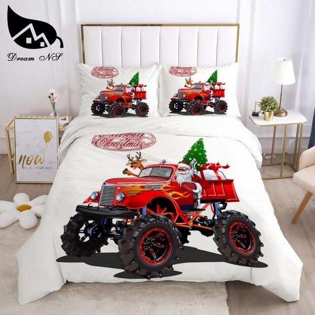 Red Christmas Bedding set Queen Bedding Home Textiles Set (8BM)(9BM)(B&6)(F63)