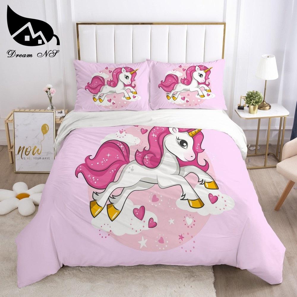 Unicorn Bedding set Queen Bedding Home Textiles Set Bedclothes rainbow horse (9BM)(8BM)(1U63)
