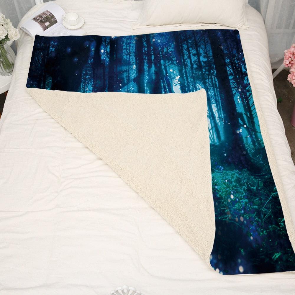 Hot sale blanket -Thick double-layer plush 3D digital printing blanket tree (D63)(4BM)