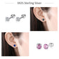 Great Zircon Crystal Round Small Stud Earrings - 925 Sterling Silver Earring (2JW1)(F81)