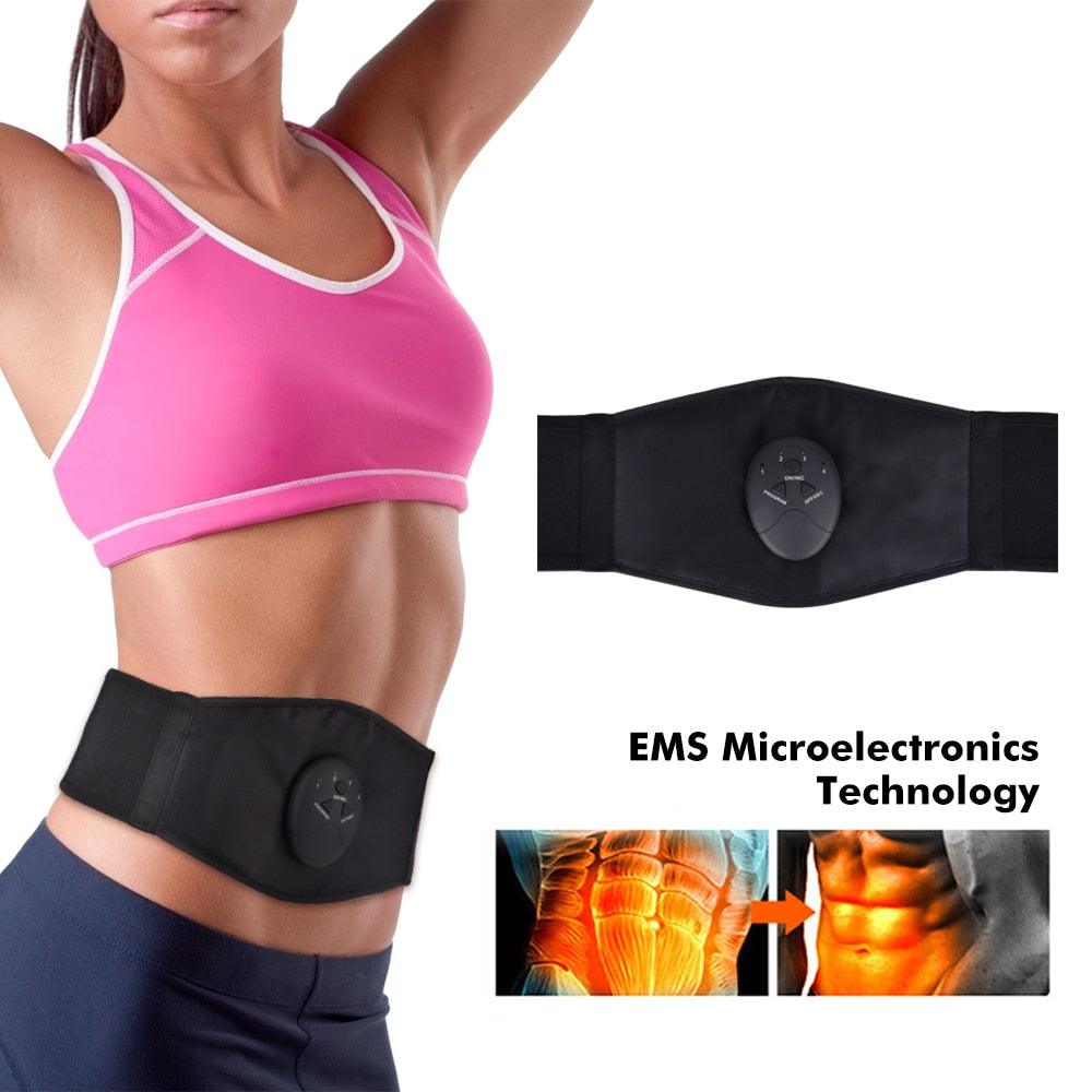 EMS Electronic Muscle Stimulator Abdominal Muscle Trainer Electric Fitness Stimulation Waist Belly (D80)(FH)