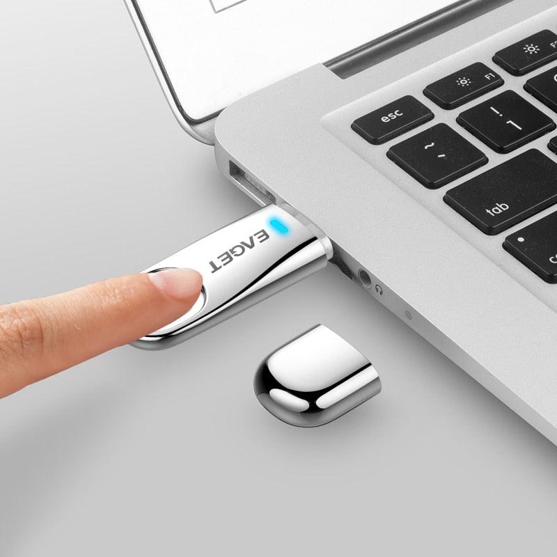 Great Fingerprint Recognition USB 3.0 Flash Drive - 128GB Pendrive 64GB Privacy Encrypted Pen Drive 32GB Top Security USB Drive (CA3)(F52)