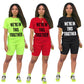 Trending New Summer Sport Letter Printing Two Piece Set - Women T-shirt Tops & Shorts Jogger Pants Suit (2U19)