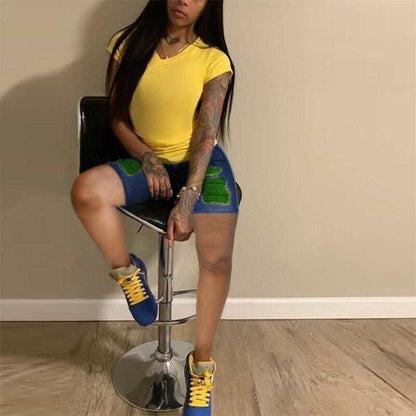 Wonderful Summer Women's Ripped Jeans Shorts - High Waisted Jeans - Plus Size Short - Plus Size (1U32)