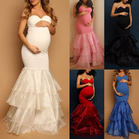 Beautiful Elegant Maternity Dress - Photography Props Long Dresses (1U5)(Z6)(Z8)(1Z1)(2Z1)(3Z1)(7Z1)
