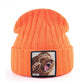 Embroidery Bear Knitted Beanies Hat - Men Solid Color Autumn Winter Beanies (MA8)