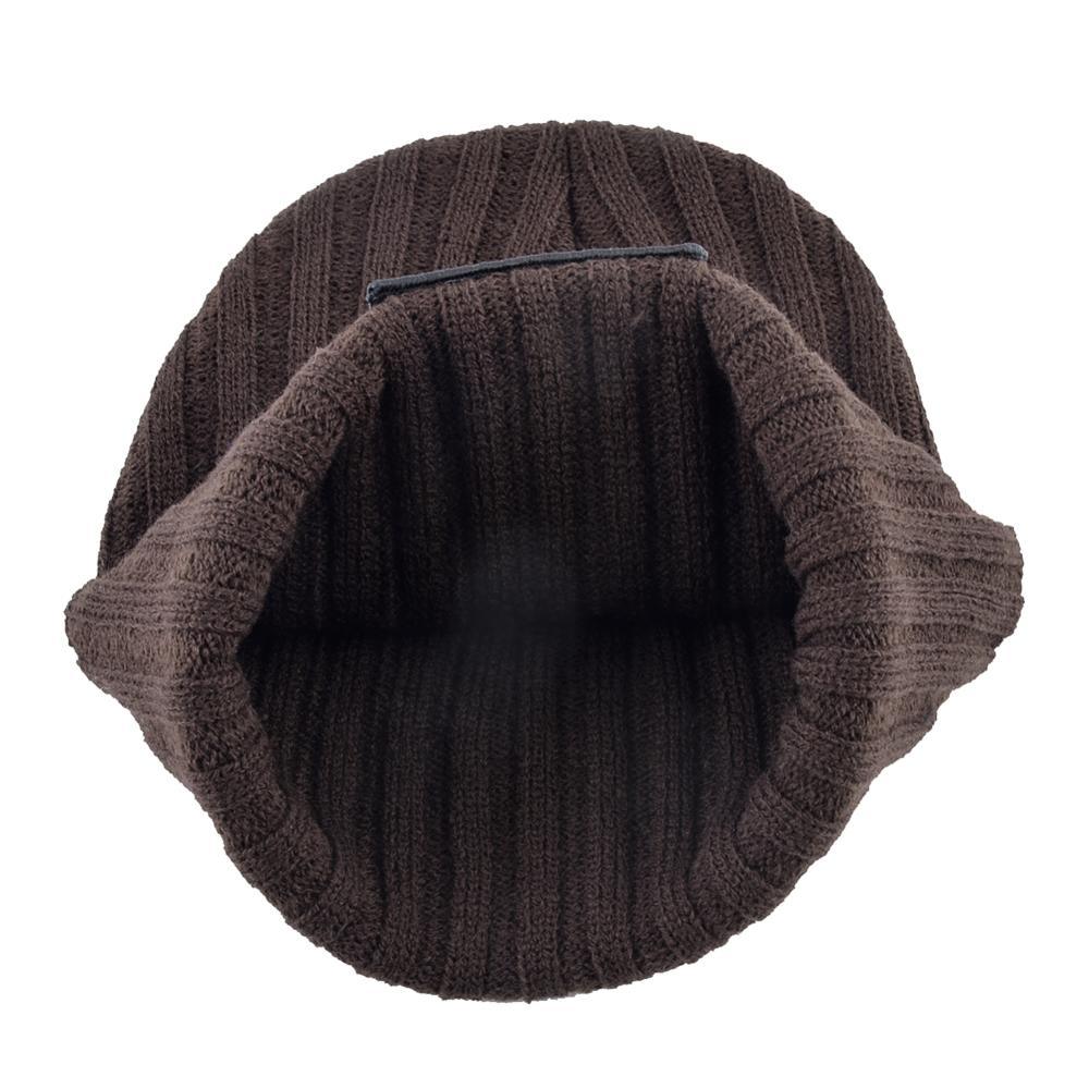 Embroidery Bear Knitted Beanies Hat - Men Solid Color Autumn Winter Beanies (MA8)