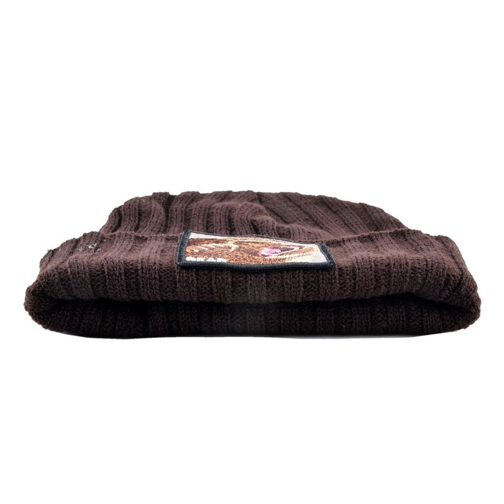 Embroidery Bear Knitted Beanies Hat - Men Solid Color Autumn Winter Beanies (MA8)