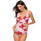Beach Bathing Suits - Maternity Swimwear - Women Summer Pregnancy Swimsuit Flower Print - Plus Size (F4)(Z5)