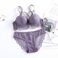 Gorgeous Sexy Cross Underwear - Hollow Push Up Bra Set - Lace Embroidery Bra + Panties - B C Cup - Push Size Lingerie Set (TSB4)