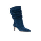 European & American Style Pointed Toe High Stiletto Heel Retro Pleated Short Boots (D38)D36)(BB1)(BB2)(CD)(WO4)
