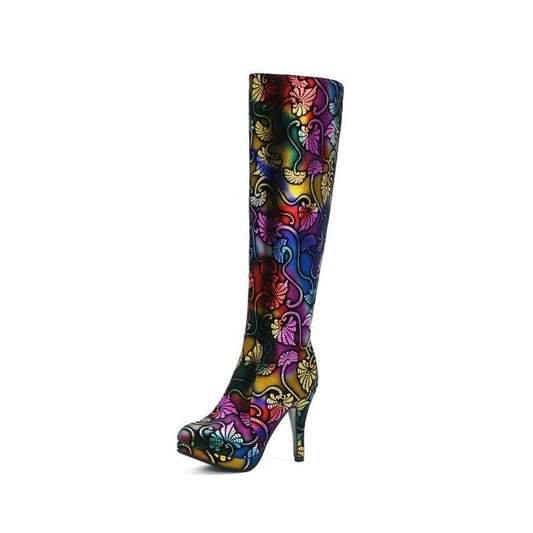 Amazing Waterproof Platform Knee Length Boots - High Stiletto Round Toe Fashion Boots (BB3)(BB2)(CD)(WO4)(F38)(F42)