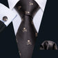 Paisley 100% Silk Jacquard Tie Hanky Cufflinks Set - Business Wedding Party Ties (2U17)