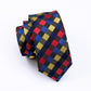 Men's Tie Multi-Color Plaid Silk Jacquard Woven Tie - Hanky Cufflinks Set Ties (2U17)
