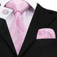 Trending Paisley 100% Silk Jacquard Tie - Hanky Cufflinks Set- Business Wedding Party Ties (2U17)