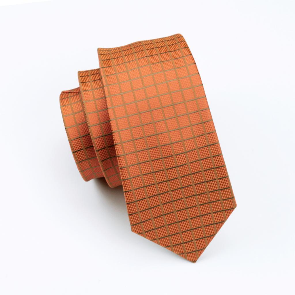 Mens Tie Plaid Silk Jacquard Classic Tie - Hanky Cufflinks Set (2U17)