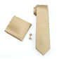Men's Tie Yellow Dot Silk Jacquard Classic Tie - Hanky Cufflinks Set Ties (2U17)