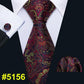 Fashion Classic Tie - Striped Silk Jacquard Woven Necktie Hanky Cufflinks Set (2U17)