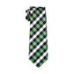 Men's Tie White & Black &Green Plaid Silk Jacquard Woven classical Tie- Hanky Cufflinks Set (2U17)