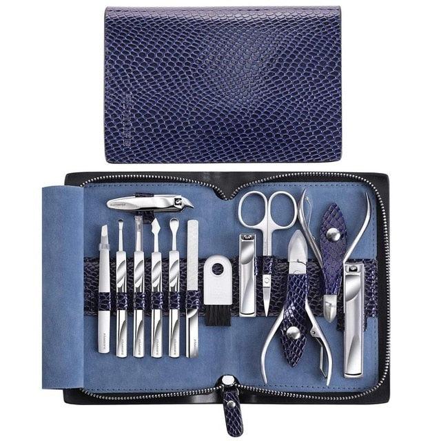 Manicure Set, 12 in 1 Stainless Steel Nail Clipper Set Professional Manicure Pedicure Set with Portable Travel Case (N3)(F85)