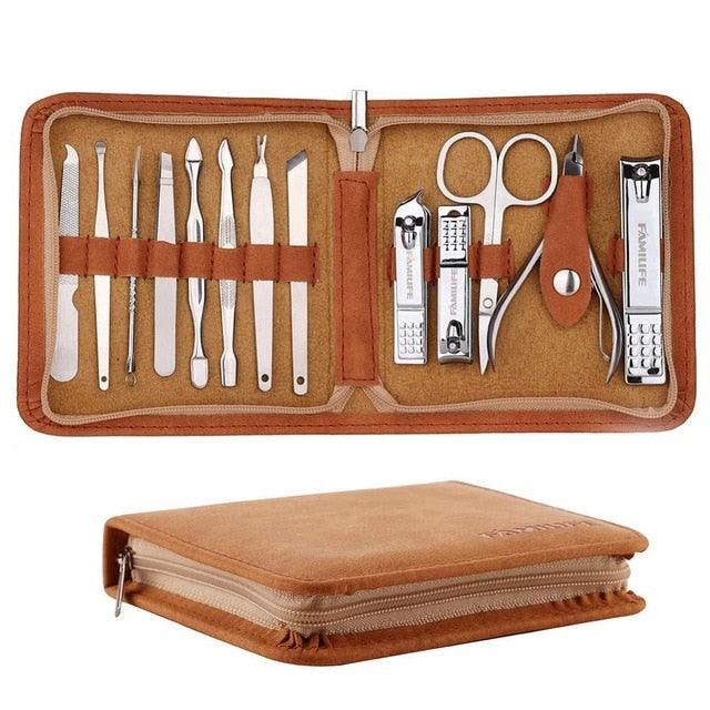 Manicure Set, Professional Nail Clippers Kit 13pcs Stainless Steel Pedicure Tools (D85)(N3)