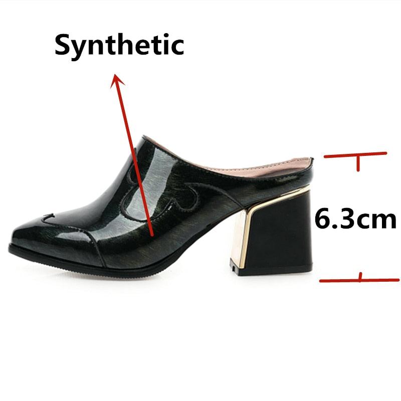 Sexy PU Quality Women Shoes - Night Club Pointed Toe Mules High Heels Pumps (SS1)(SH1)