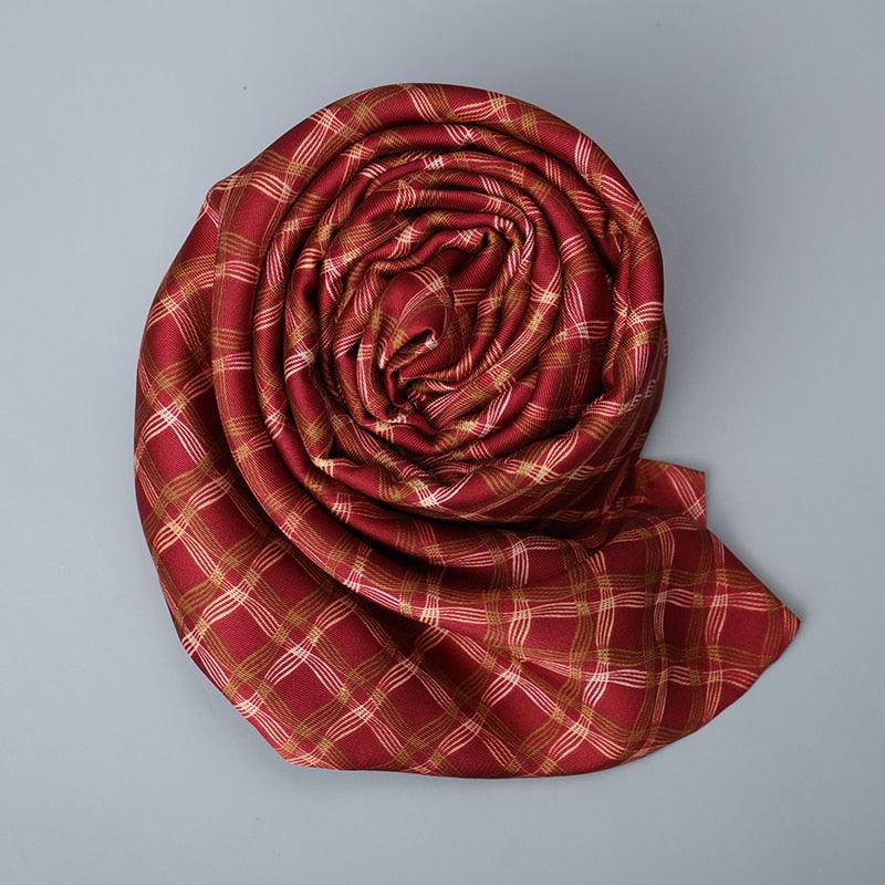 Plaid Men's Silk Scarves - Fashion Accessories Autumn Winter Male Pure Silk Long Scarves Cravat 170*30cm (MA7)(F103)