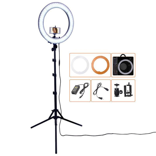 FOSOTO 18 Inch led Ring Light Photography Lamp Selfie Ringlight Led Ring Lamp With Tripod Stand For Makeup Youtube Tiktok (MC7)(1U54)