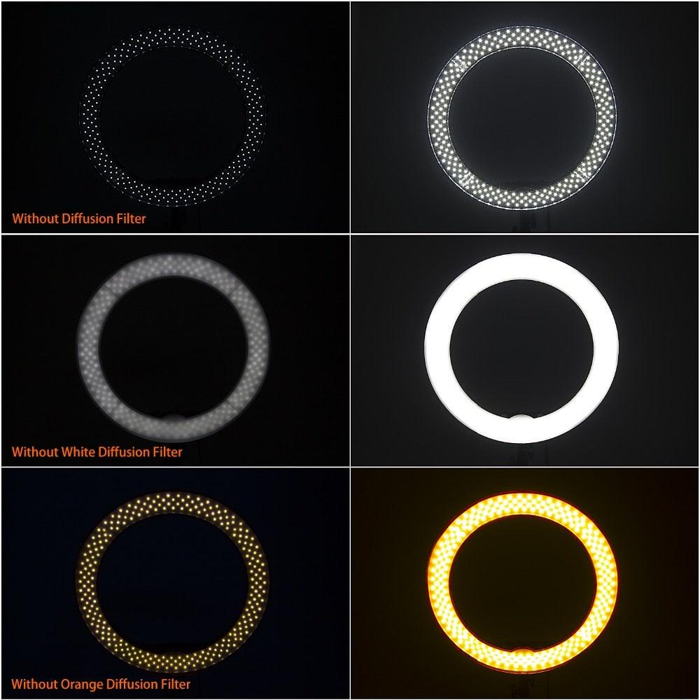 FOSOTO 18 Inch led Ring Light Photography Lamp Selfie Ringlight Led Ring Lamp With Tripod Stand For Makeup Youtube Tiktok (MC7)(1U54)