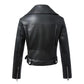 New Women Autumn Winter Black Faux Leather Jackets - Zipper Basic Coat Turn Down Collar Jacket With Belt (D23)(TB8B)