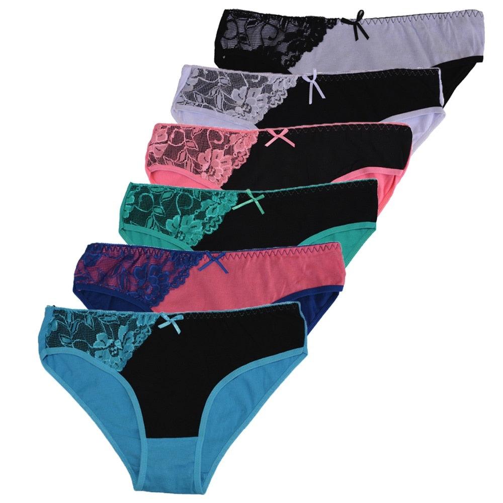 Best Women's Underwear - Women's Panties Sexy Cotton Lace Briefs Intimates Lingerie 6pcs (TSP1)(TSP3)(F28)