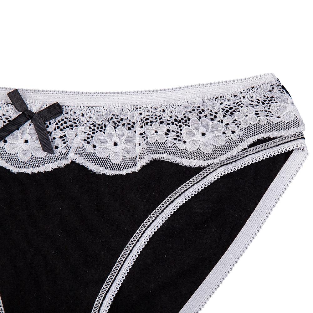 Women's Underwear - Sexy Lace Briefs Cotton Ladies Panties - Solid Color Lingerie - 5 Pcs/Lot (D28)(TSP1)(TSP3)