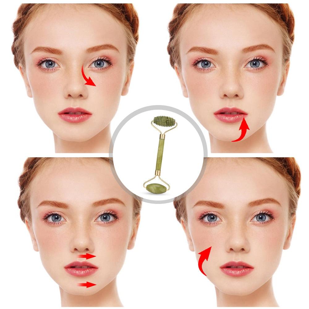 Facial Massage Roller Jade Double Head Face Slimming Body Head Neck Lifting Tool Facial Massage Roller(M5)(M1)(1U86)(F86)