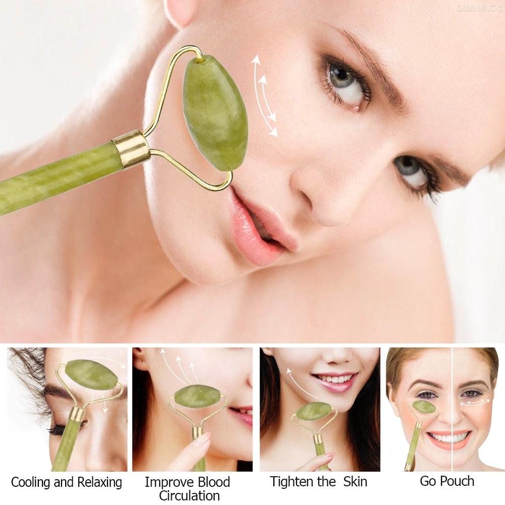 Facial Massage Roller Jade Double Head Face Slimming Body Head Neck Lifting Tool Facial Massage Roller(M5)(M1)(1U86)(F86)
