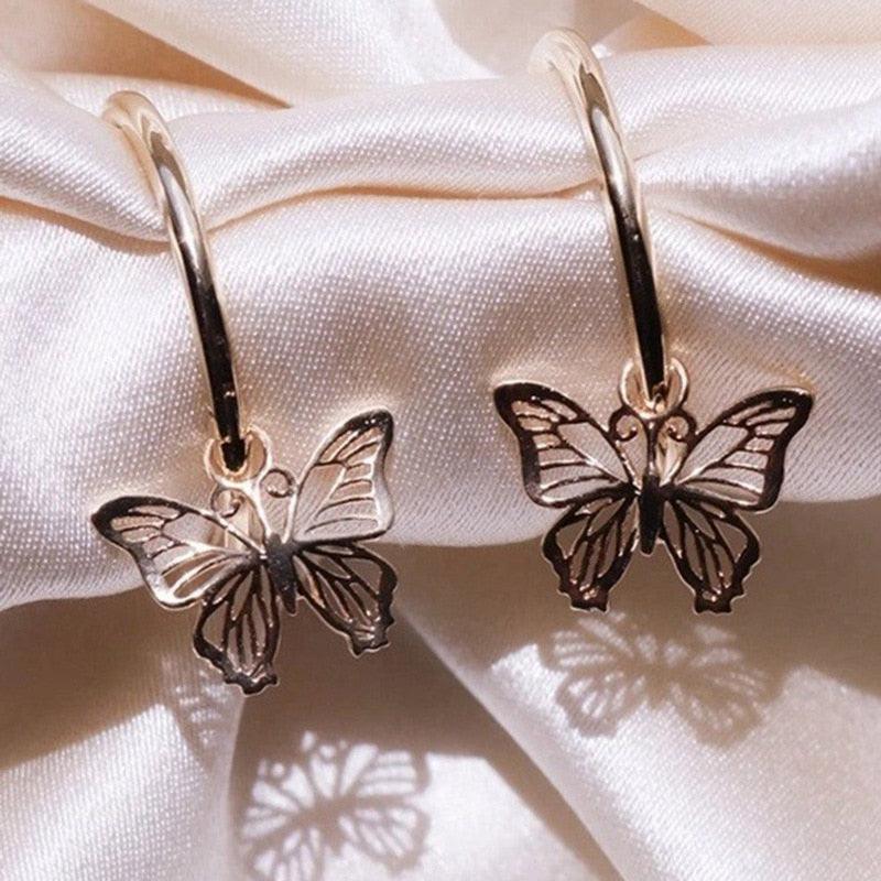 Fashion Butterfly Stud Earrings - Women Scrub Butterfly Earrings - Jewelry Accessories (2U81)