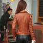 Fashion Autumn Women Pu Leather Jacket - Slim Motor Outwear Coat- Zippers Plus Size 4XL Elegant Punk Coat (D23)(TB8B)